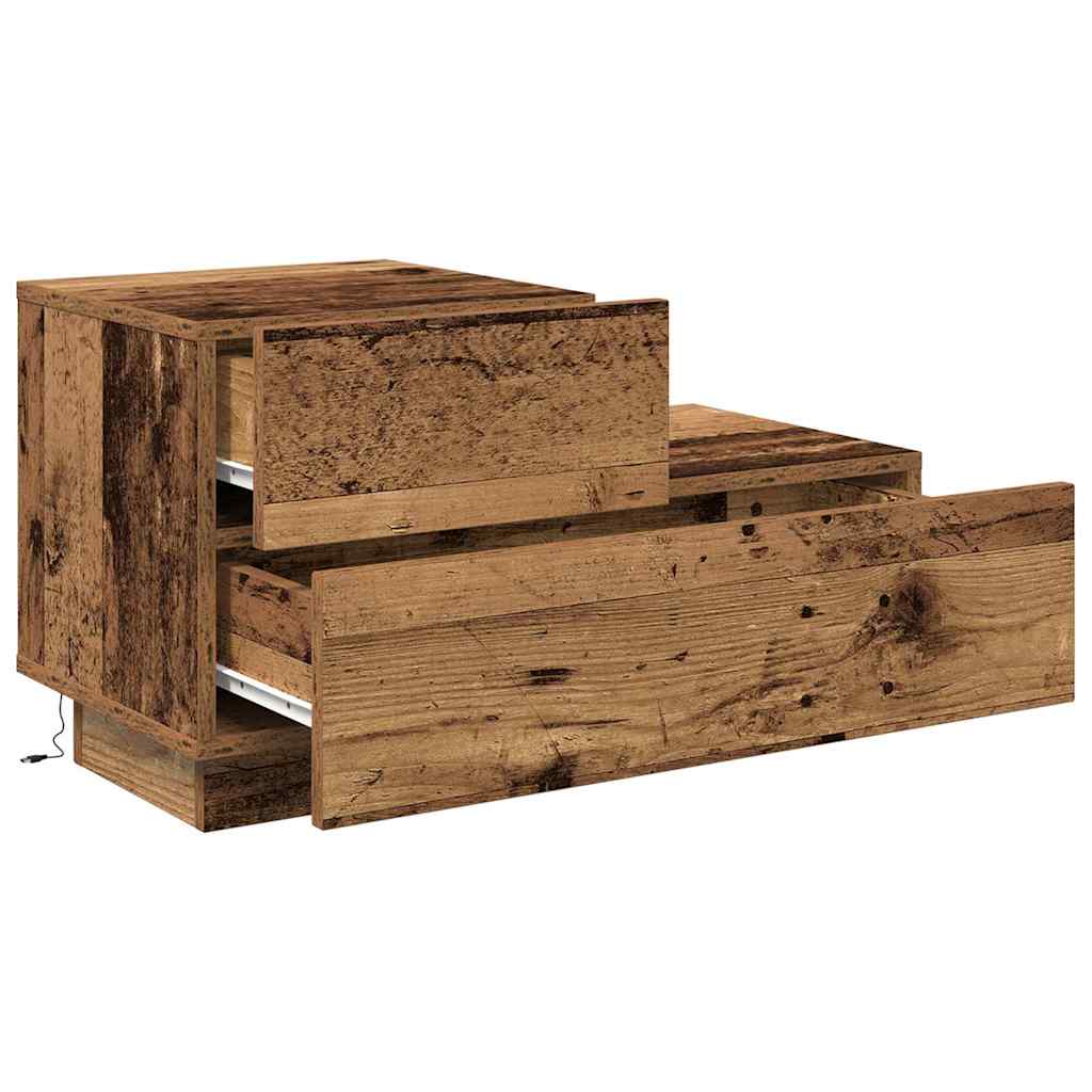 vidaXL Bedside Cabinet Old Wood 70 x 36 x 40.5 cm Engineered Wood