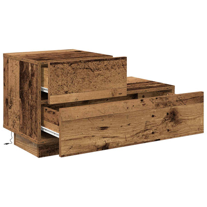 vidaXL Bedside Cabinet Old Wood 70 x 36 x 40.5 cm Engineered Wood