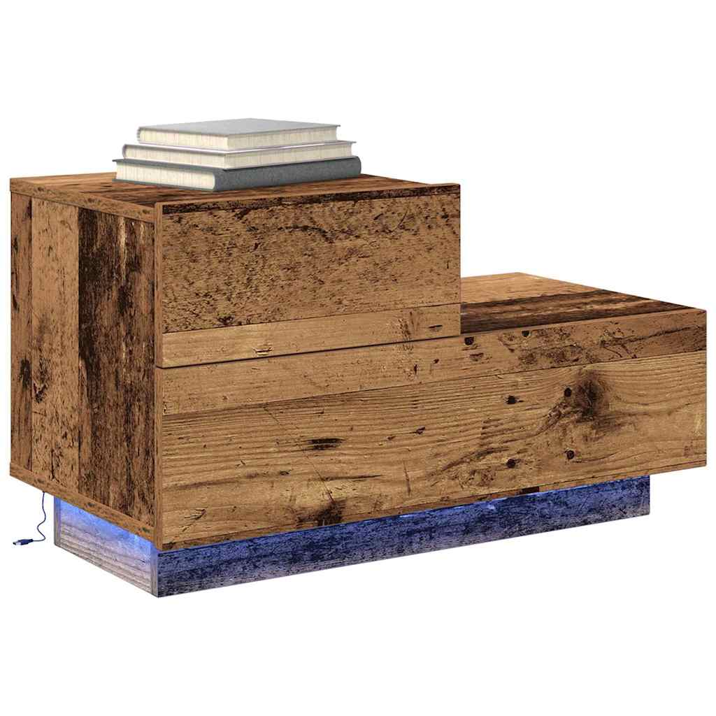 vidaXL Bedside Cabinet Old Wood 70 x 36 x 40.5 cm Engineered Wood