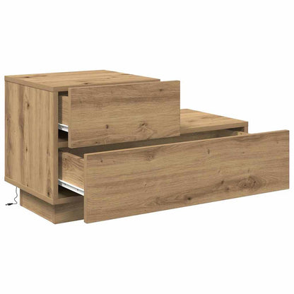 vidaXL Bedside Cabinet Artisan Oak 70 x 36 x 40.5 cm Engineered Wood