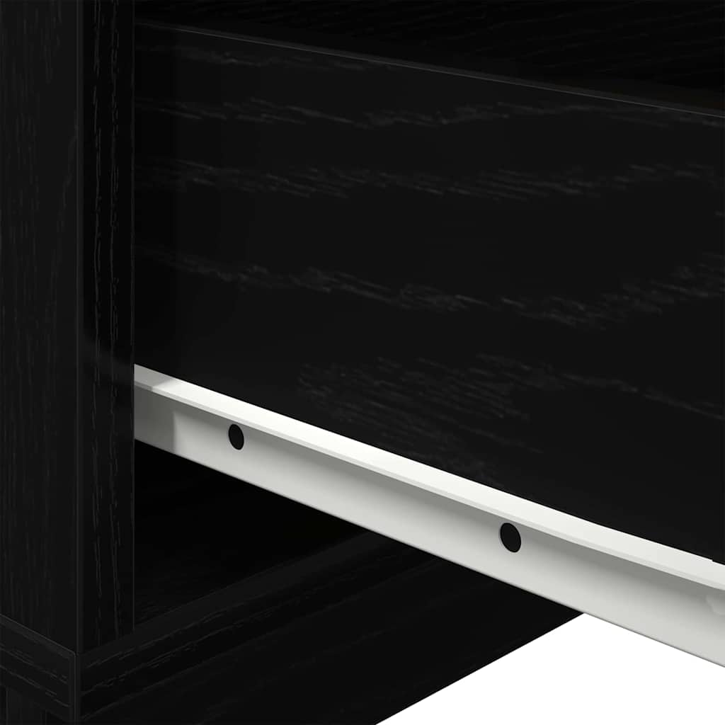 vidaXL Bedside Cabinet Black Oak 70 x 36 x 40.5 cm Engineered Wood