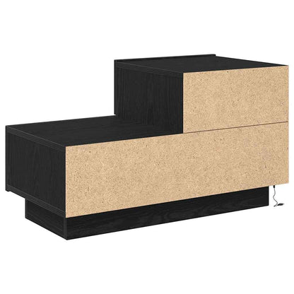 vidaXL Bedside Cabinet Black Oak 70 x 36 x 40.5 cm Engineered Wood