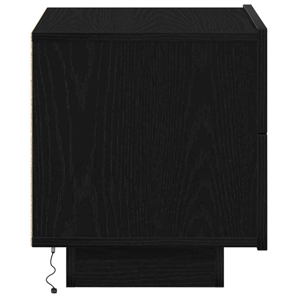 vidaXL Bedside Cabinet Black Oak 70 x 36 x 40.5 cm Engineered Wood