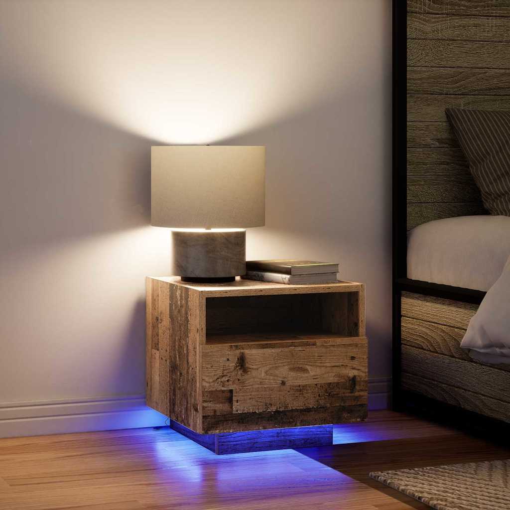 vidaXL Bedside Cabinet Old Wood 40 x 39 x 37 cm Engineered Wood