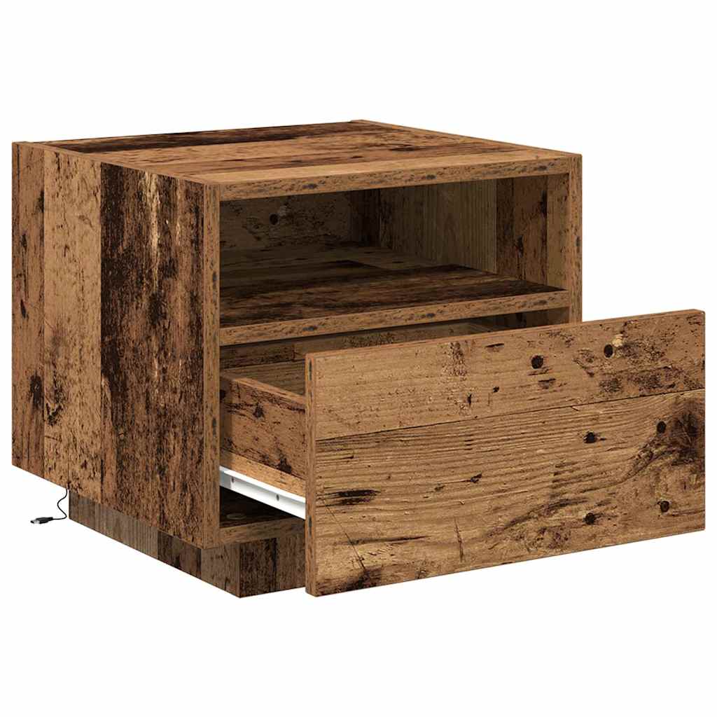 vidaXL Bedside Cabinet Old Wood 40 x 39 x 37 cm Engineered Wood