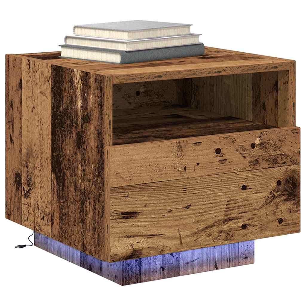 vidaXL Bedside Cabinet Old Wood 40 x 39 x 37 cm Engineered Wood