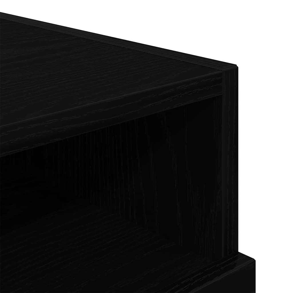 vidaXL Bedside Cabinet Black Oak 40 x 39 x 37 cm Engineered Wood
