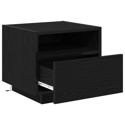 vidaXL Bedside Cabinet Black Oak 40 x 39 x 37 cm Engineered Wood