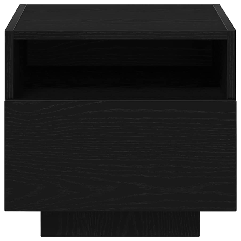 vidaXL Bedside Cabinet Black Oak 40 x 39 x 37 cm Engineered Wood