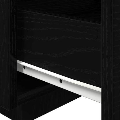 vidaXL Bedside Cabinet 2 pcs Black Oak 40 x 39 x 37 cm Engineered Wood