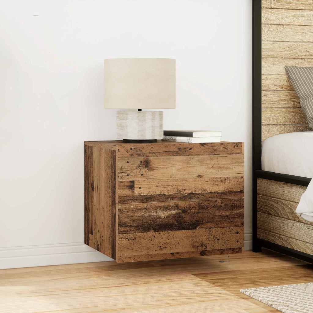 vidaXL Bedside Cabinet Old Wood 50 x 39 x 41 cm Engineered Wood