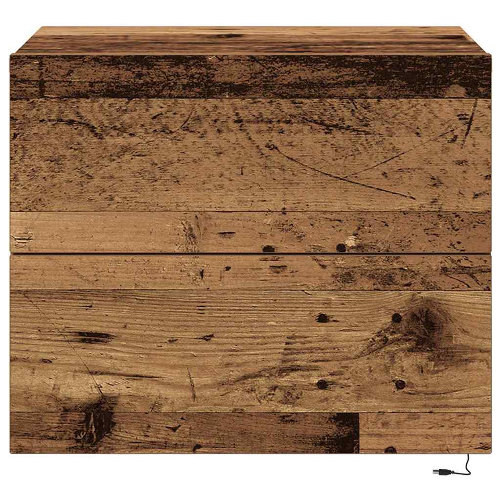 vidaXL Bedside Cabinet Old Wood 50 x 39 x 41 cm Engineered Wood