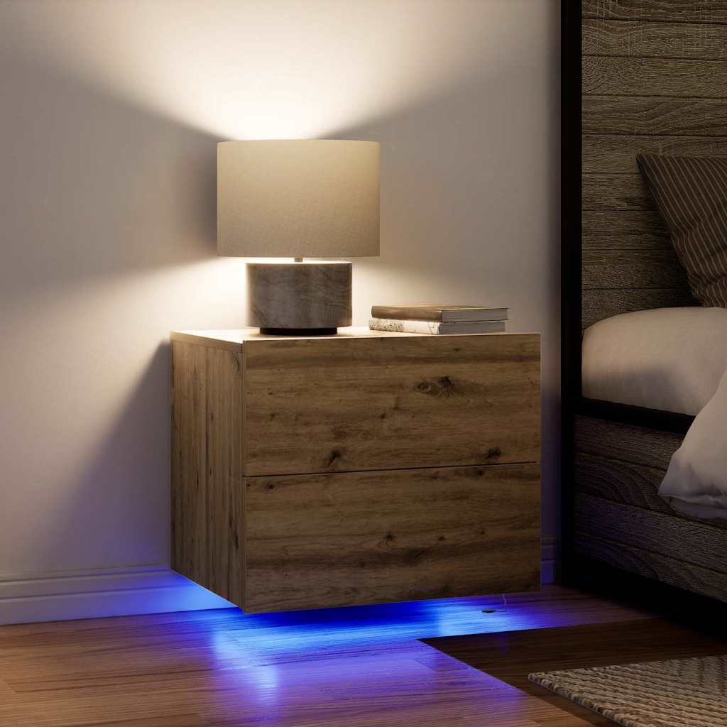 vidaXL Bedside Cabinet Artisan Oak 50 x 39 x 41 cm Engineered Wood