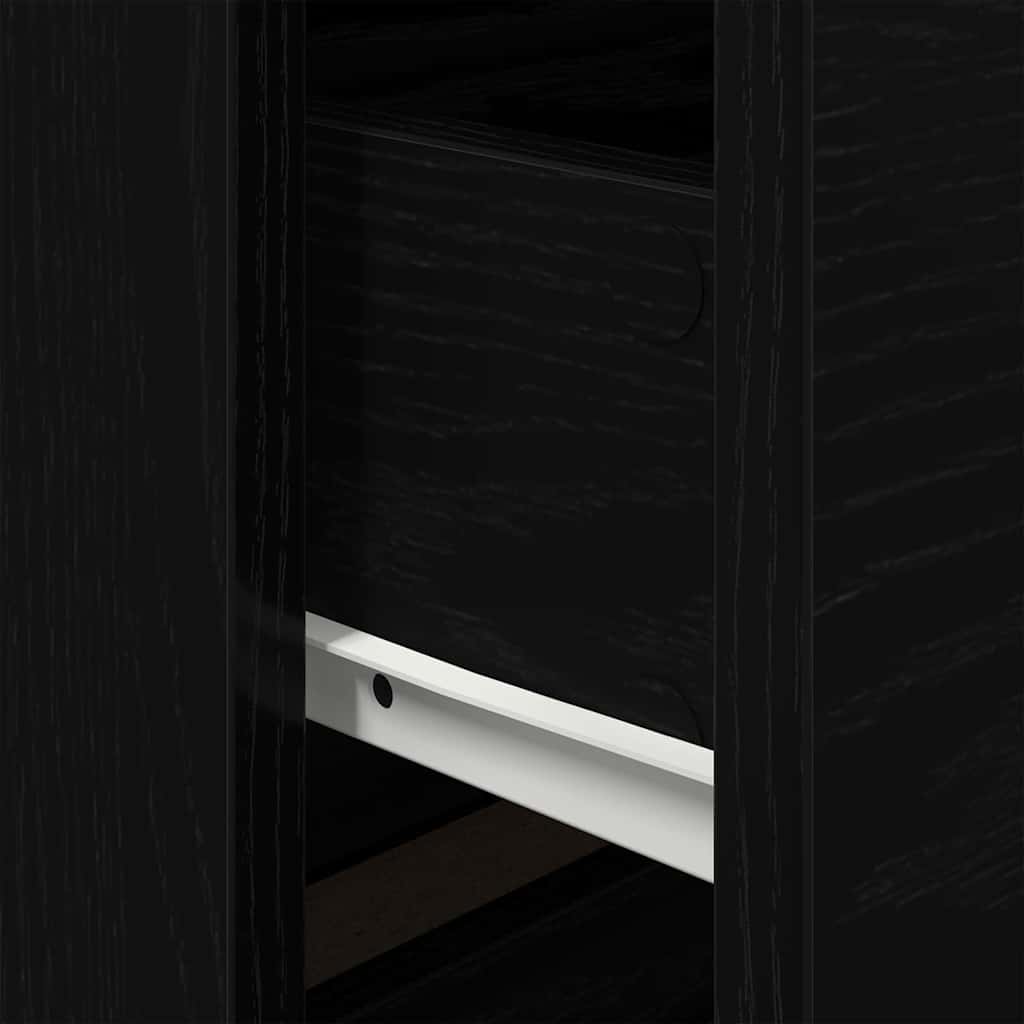 vidaXL Bedside Cabinet Black Oak 50 x 39 x 41 cm Engineered Wood