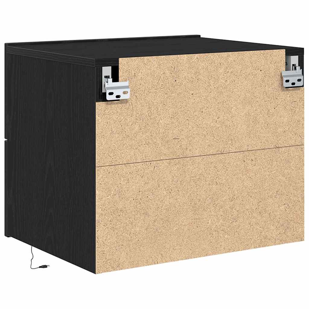 vidaXL Bedside Cabinet Black Oak 50 x 39 x 41 cm Engineered Wood