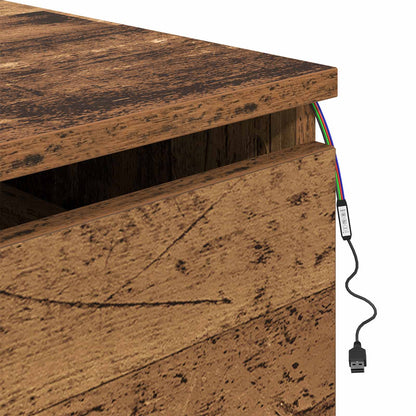 vidaXL Wall-mounted Bedside Cabinet Old Wood 50 x 36 x 30 cm
