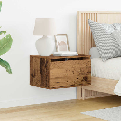 vidaXL Wall-mounted Bedside Cabinet 2 pcs Old Wood 50 x 36 x 30 cm