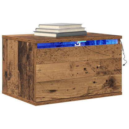vidaXL Wall-mounted Bedside Cabinet 2 pcs Old Wood 50 x 36 x 30 cm