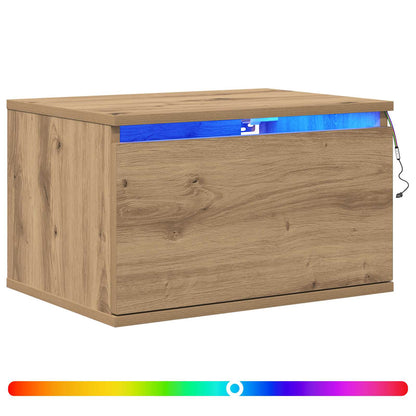 vidaXL Wall-mounted Bedside Cabinet Artisan Oak 50 x 36 x 30 cm