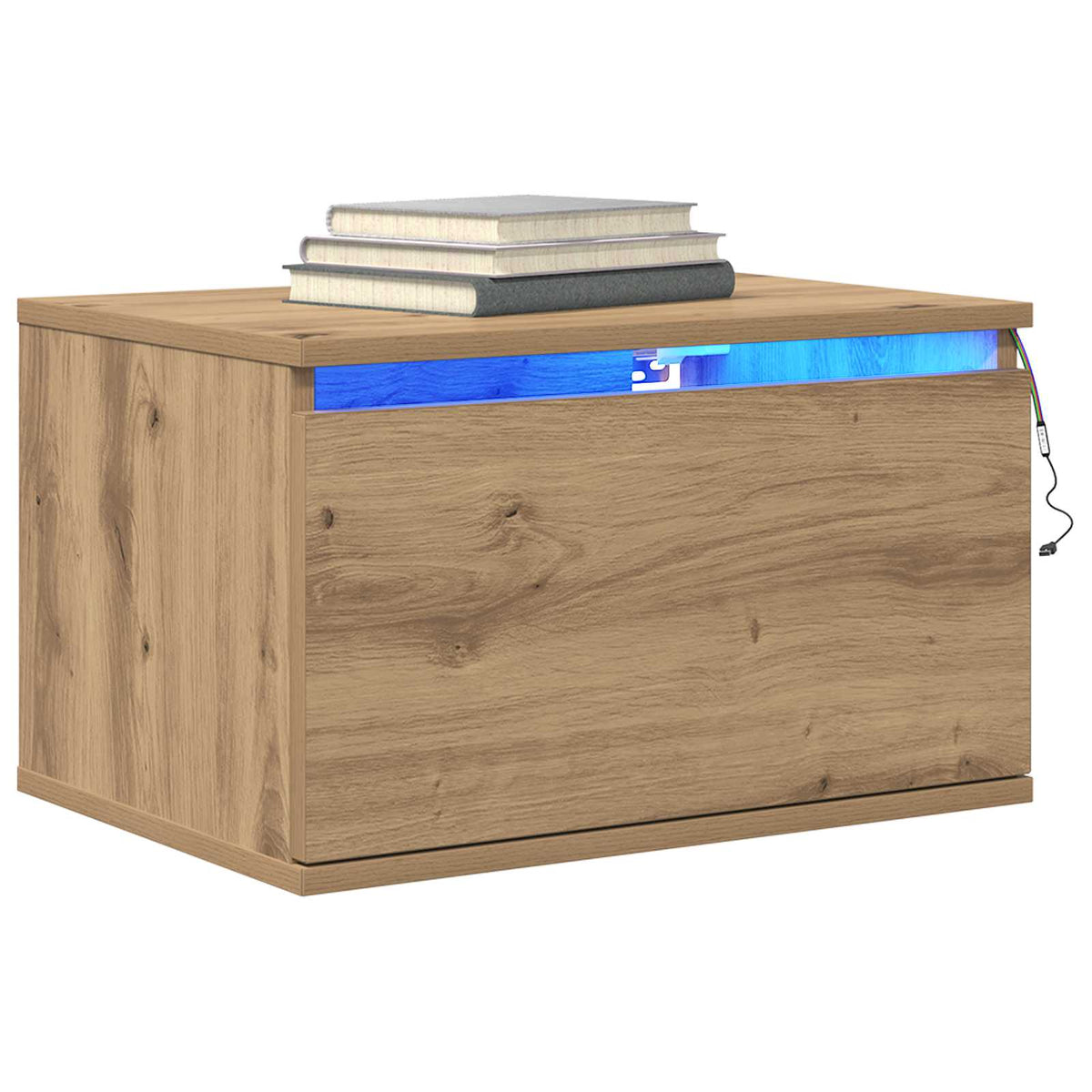 vidaXL Wall-mounted Bedside Cabinet Artisan Oak 50 x 36 x 30 cm