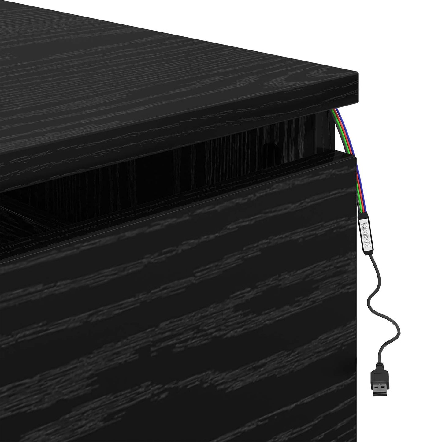 vidaXL Wall-mounted Bedside Cabinet Black Oak 50 x 36 x 30 cm