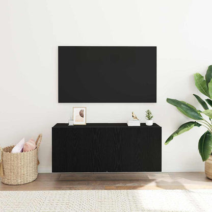 vidaXL TV Cabinet Set 100 x 30 x 41 cm Black Oak Engineered Wood
