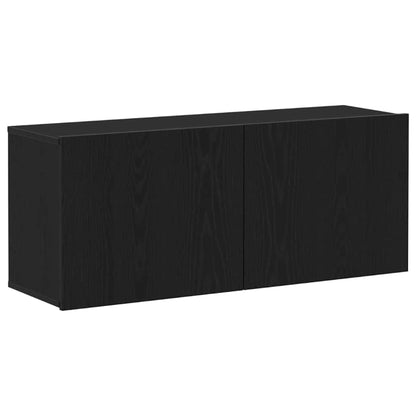 vidaXL TV Cabinet Set 100 x 30 x 41 cm Black Oak Engineered Wood