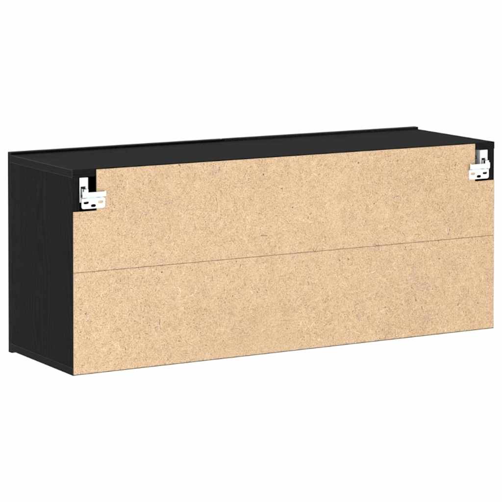 vidaXL TV Cabinet Set 100 x 30 x 41 cm Black Oak Engineered Wood