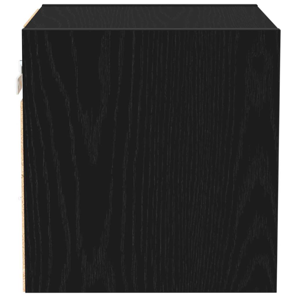 vidaXL LED Wall Bedside Cabinet Black 30 x 28.5 x 30 cm