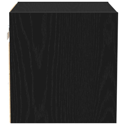 vidaXL LED Wall Bedside Cabinet 2 pcs Black 30 x 28.5 x 30 cm
