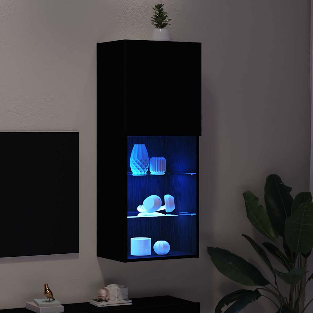 vidaXL TV Cabinet Set Black Oak 40.5 x 30 x 102 cm Engineered Wood