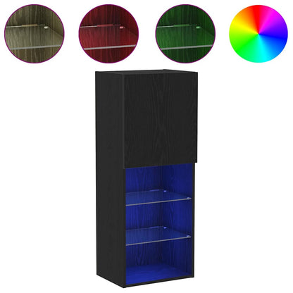 vidaXL TV Cabinet Set Black Oak 40.5 x 30 x 102 cm Engineered Wood