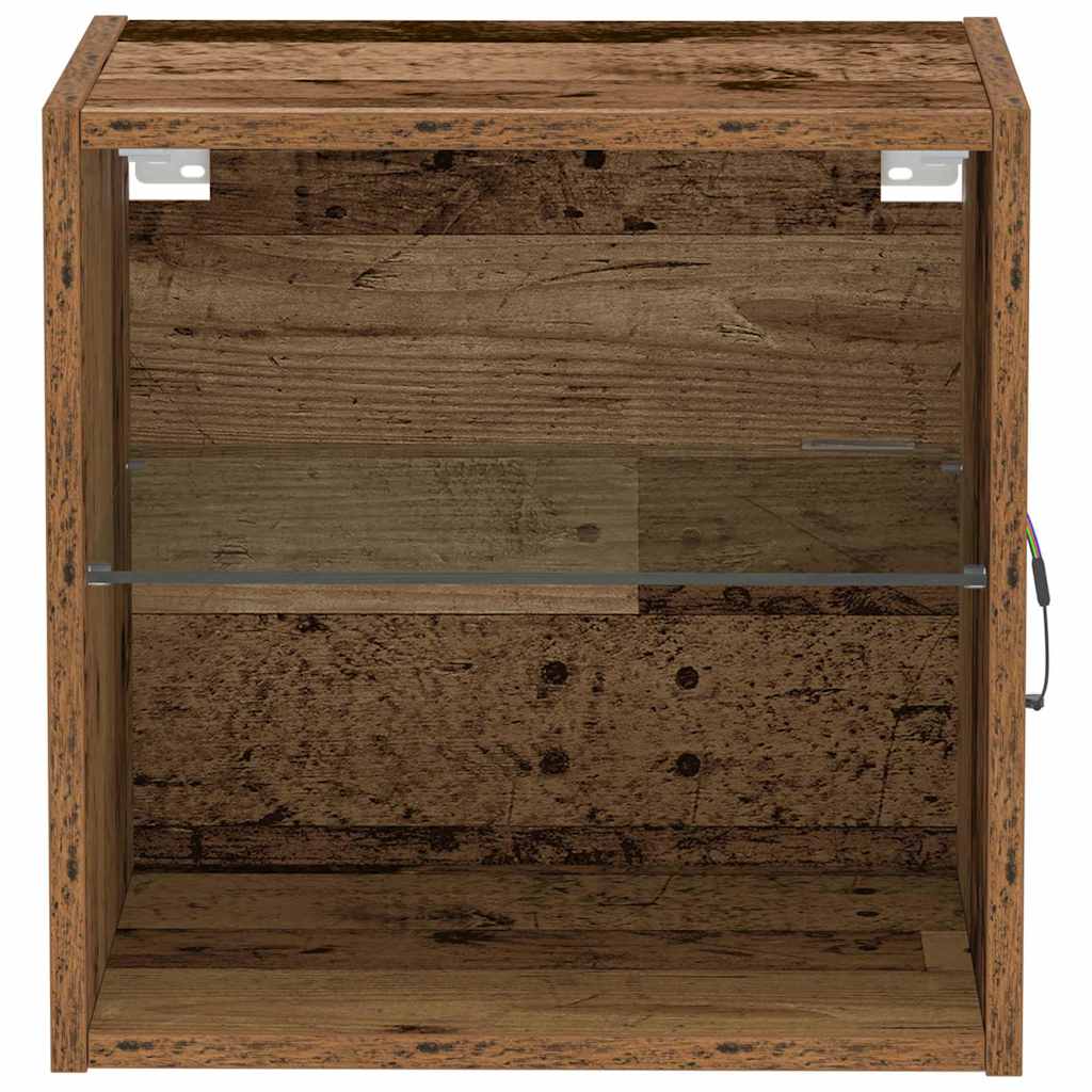 vidaXL Floating Shelf with LED Light Brown 40 x 28.5 x 40 cm