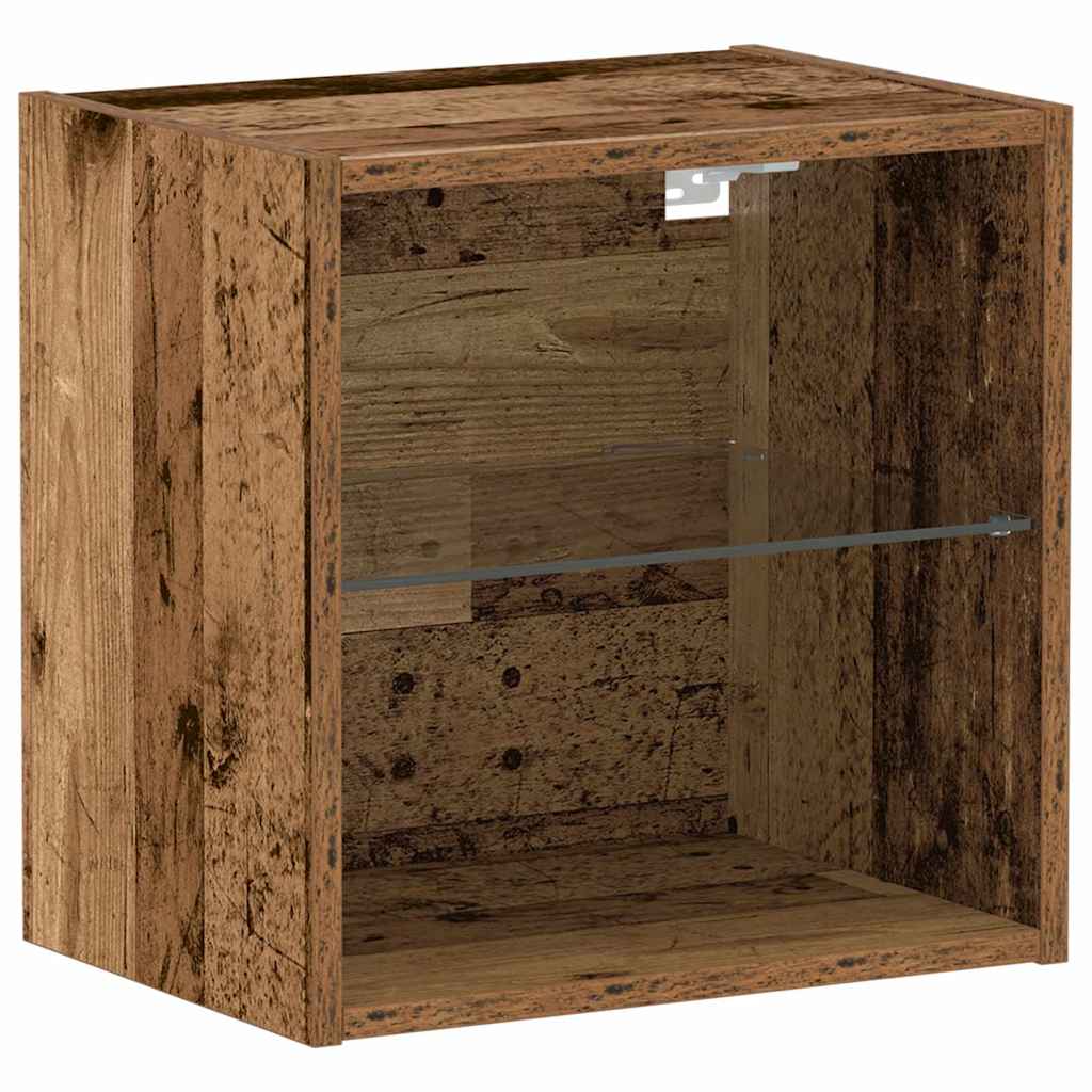 vidaXL Floating Shelf with LED Light 2 pcs Brown 40 x 28.5 x 40 cm