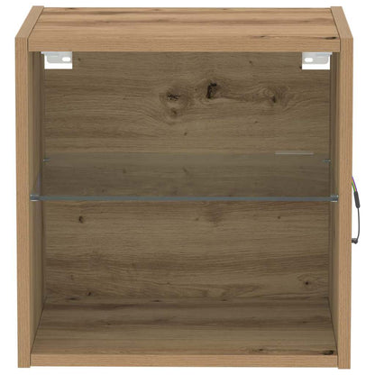 vidaXL Floating Shelf with LED Light Brown 40 x 28.5 x 40 cm
