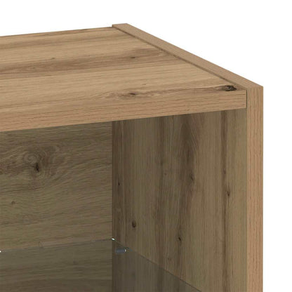 vidaXL Floating Shelf with LED Light 2 pcs Brown 40 x 28.5 x 40 cm