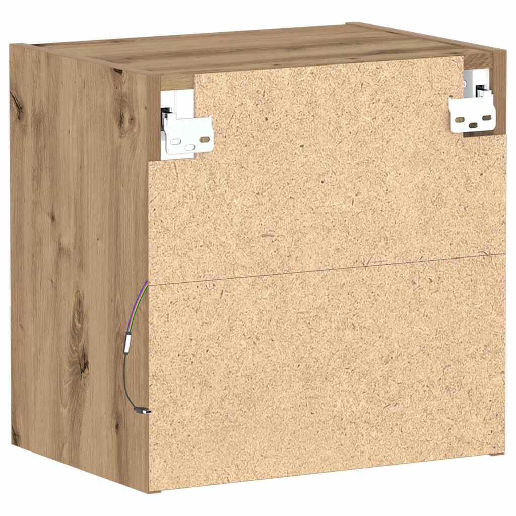 vidaXL Floating Shelf with LED Light 2 pcs Brown 40 x 28.5 x 40 cm