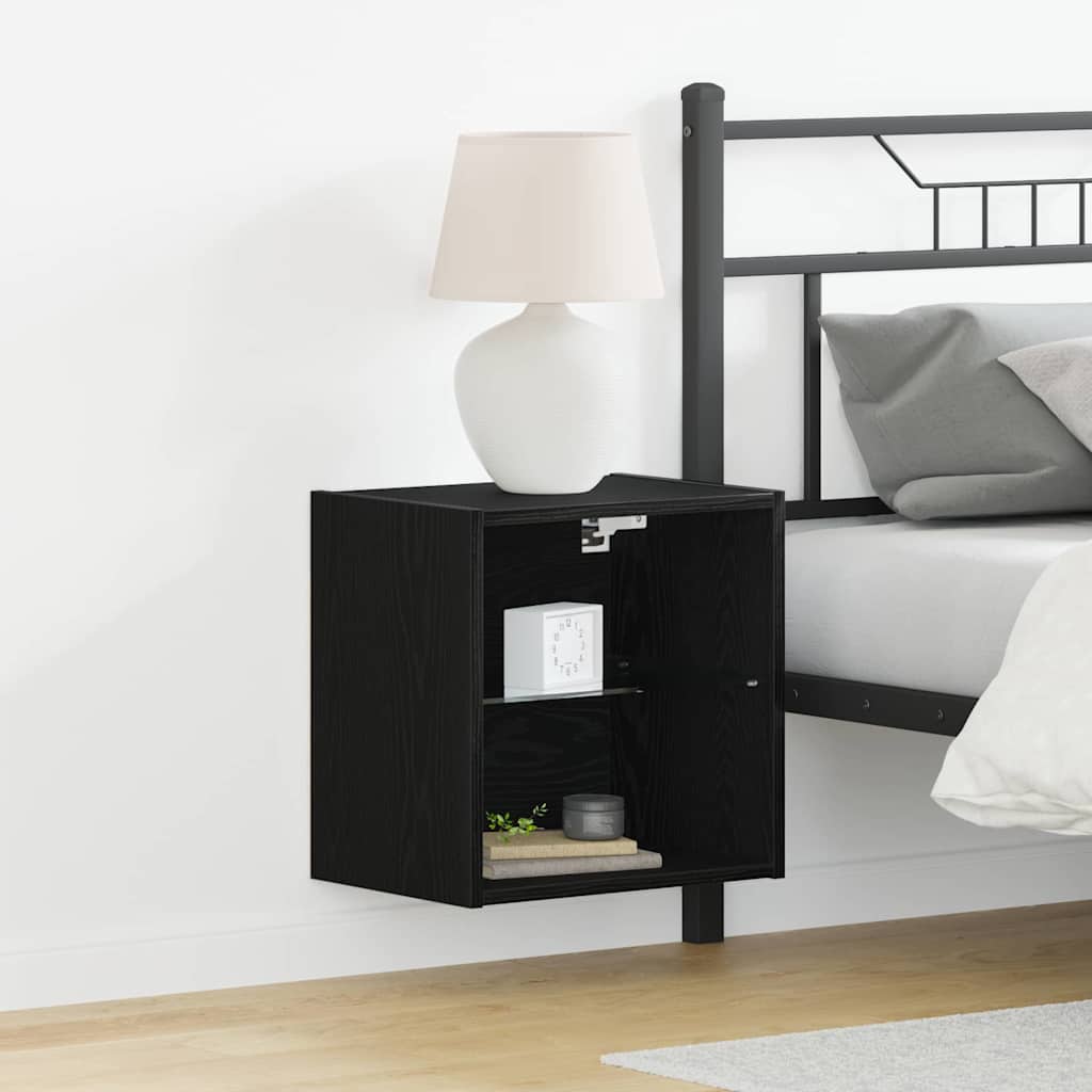 vidaXL Floating Shelf with LED Light Black 40 x 28.5 x 40 cm