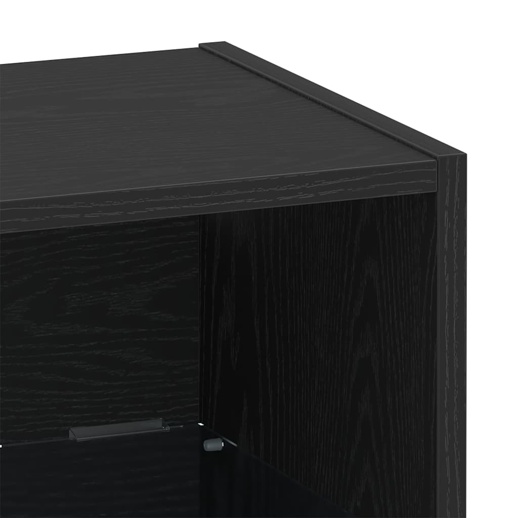 vidaXL Floating Shelf with LED Light 2 pcs Black 40 x 28.5 x 40 cm