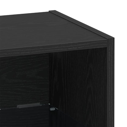 vidaXL Floating Shelf with LED Light 2 pcs Black 40 x 28.5 x 40 cm