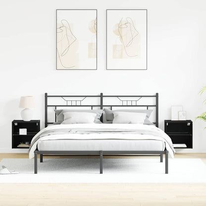 vidaXL Floating Shelf with LED Light 2 pcs Black 40 x 28.5 x 40 cm