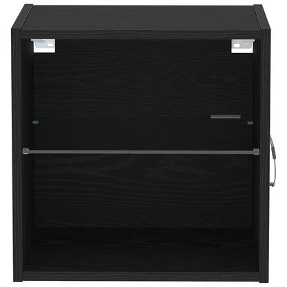 vidaXL Floating Shelf with LED Light 2 pcs Black 40 x 28.5 x 40 cm