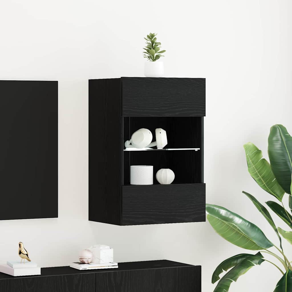vidaXL TV Cabinet Set Black 40 x 30 x 60.5 cm Engineered Wood