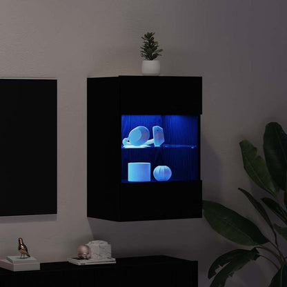 vidaXL TV Cabinet Set 2 pcs Black 40 x 30 x 60.5 cm Engineered Wood