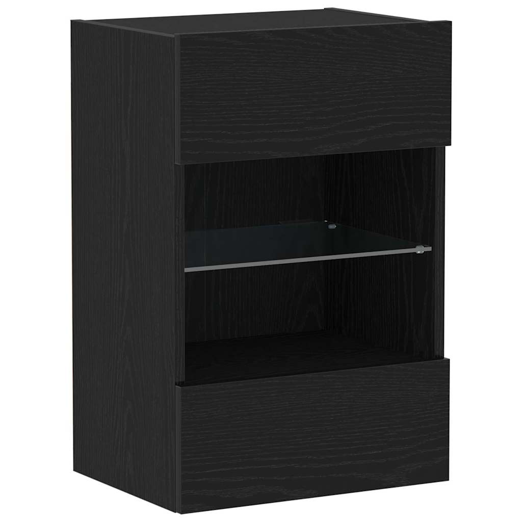 vidaXL TV Cabinet Set 2 pcs Black 40 x 30 x 60.5 cm Engineered Wood