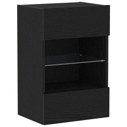 vidaXL TV Cabinet Set 2 pcs Black 40 x 30 x 60.5 cm Engineered Wood