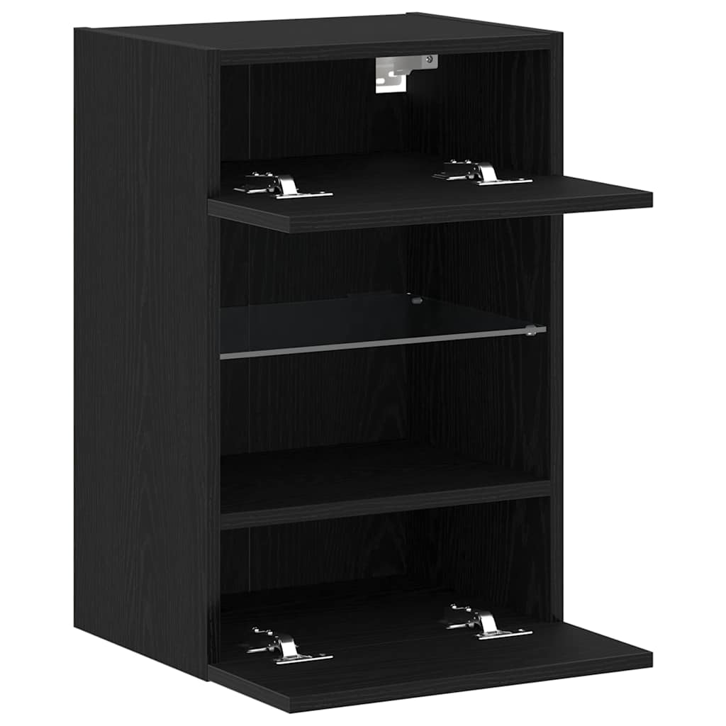 vidaXL TV Cabinet Set 2 pcs Black 40 x 30 x 60.5 cm Engineered Wood