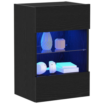vidaXL TV Cabinet Set 2 pcs Black 40 x 30 x 60.5 cm Engineered Wood