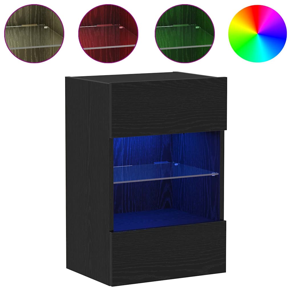 vidaXL TV Cabinet Set 2 pcs Black 40 x 30 x 60.5 cm Engineered Wood