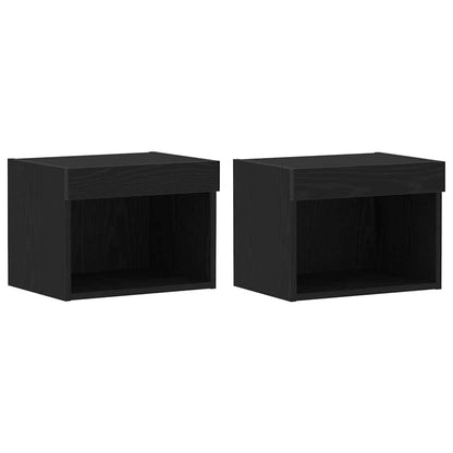 vidaXL TV Cabinet Set 2 pcs Black Oak 40 x 30 x 30 cm Engineered Wood